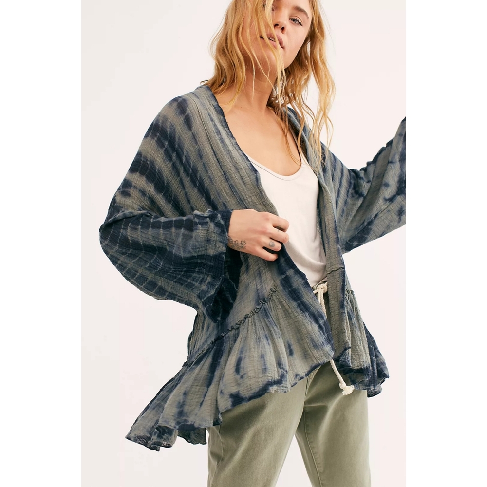 Free People FP One Sasha Tie Dye Kimono Gray Women's Size Medium/Large